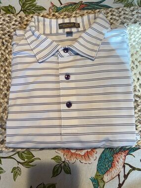 Peter Millar “Summer Comfort” Golf Polo Large Striped Performance Golf